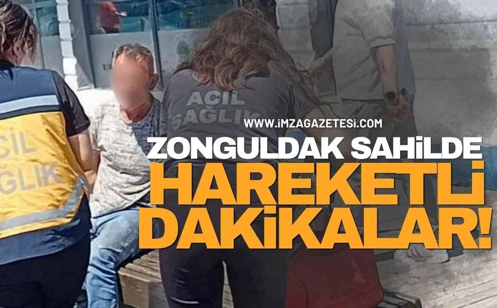 Zonguldak Sahilde Hareketli Dakikalar! Acil Sağlık Müdahale Etti