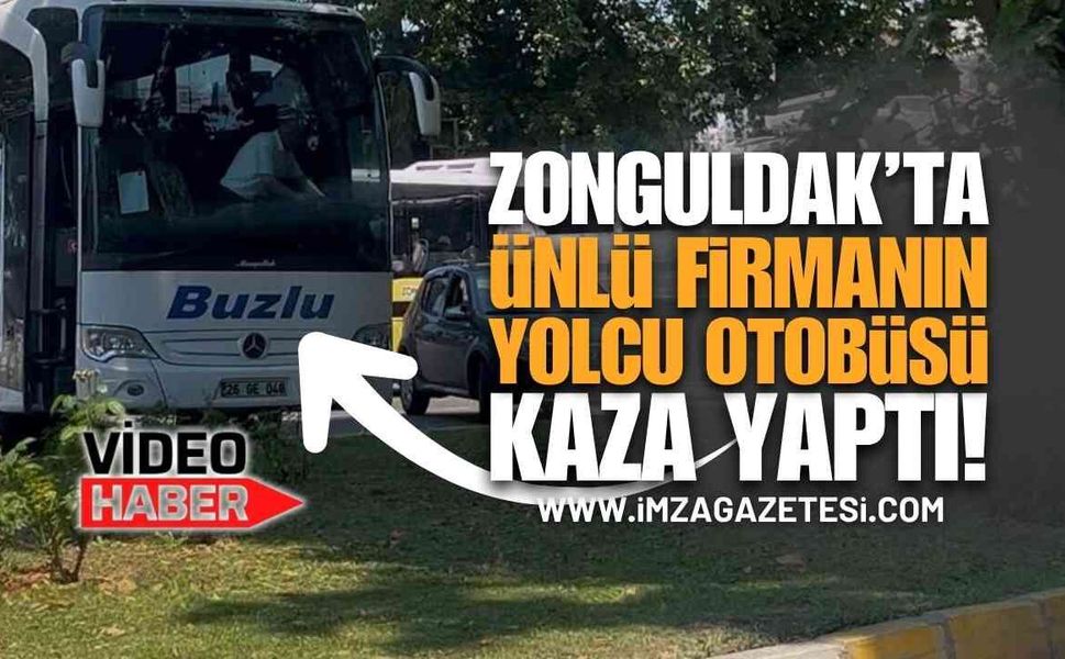 Zonguldak Uzunmehmet Camii Önünde Ünlü Otobüs Firması Kaza Yaptı!