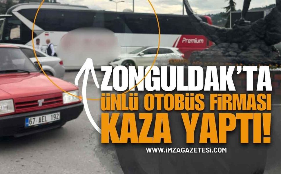 Zonguldak'ta Ünlü Otobüs Firması Mercedes Markalı Araba İle Çarpıştı