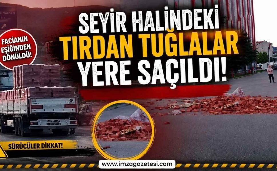 Seyir Halindeki Tırdan Tuğlalar Yere Saçıldı