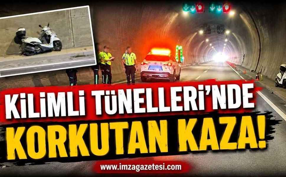 Kilimli Tünelleri'nde Korkutan Kaza!