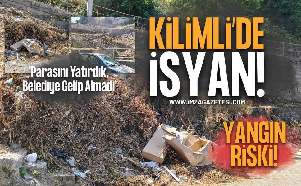 Kilimli'de Apartman Önünde Çöplük İsyanı: Hem Kirlilik Hem Yangın Tehlikesi!