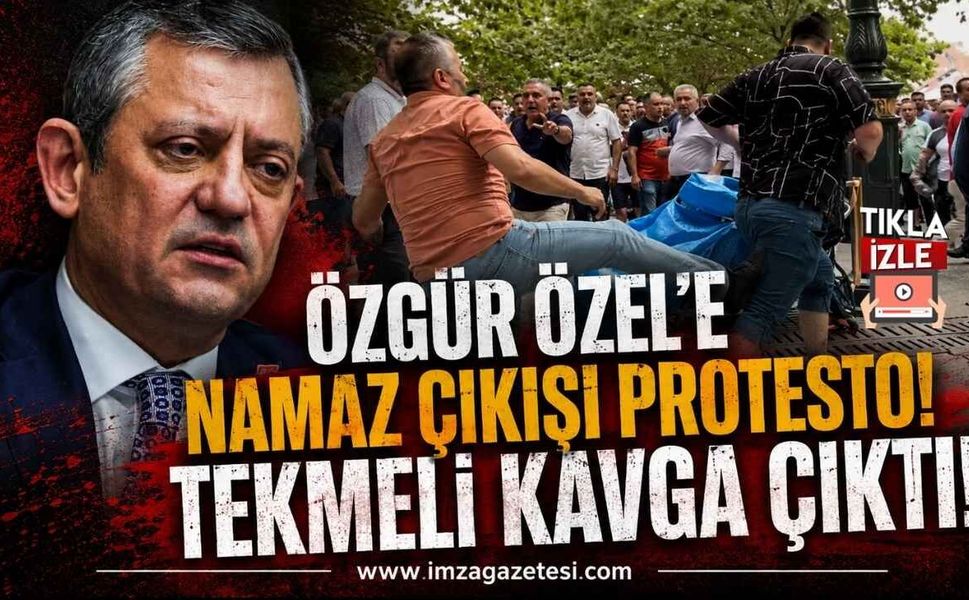 Özgür Özel'e Namaz Çıkışı Protesto! Tekmeli Kavga Çıktı!