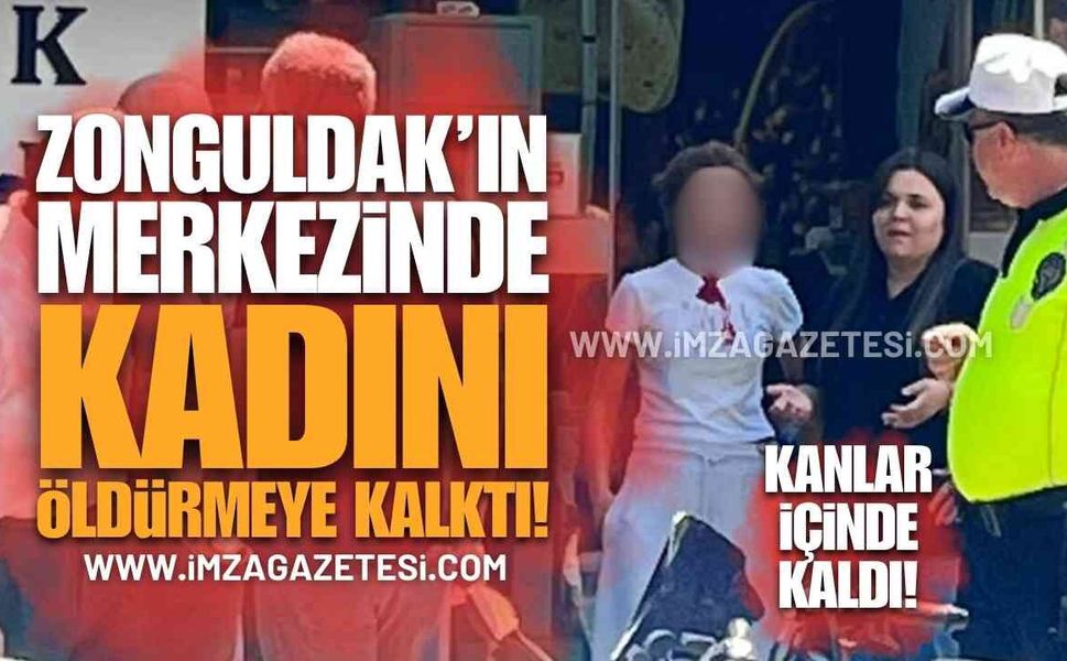 Zonguldak Merkezde Olay: Seç-Al Market Önünde Kadına Saldırdı!