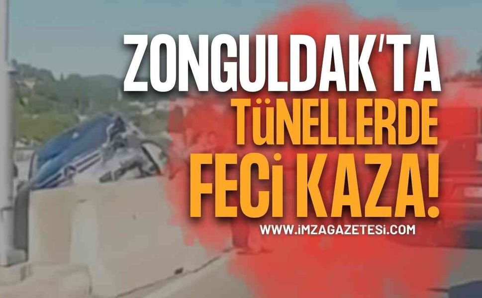 Zonguldak Şaban Teoman Durali Tünelleri'nde Otomobil Devrildi