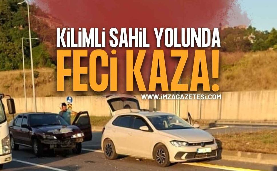 Zonguldak'ta Kilimli Sahil Yolunda Kavşakta Feci Kaza!
