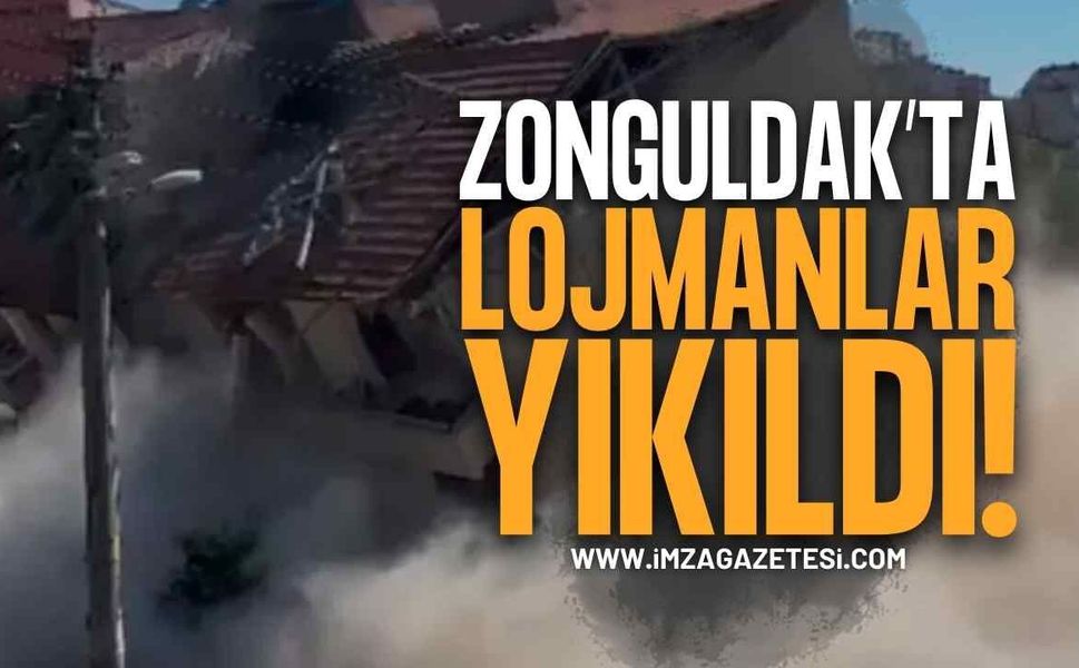 Zonguldak'ta Kozlu Lisesi Lojmanlarının Yıkımı Gerçekleştirildi!