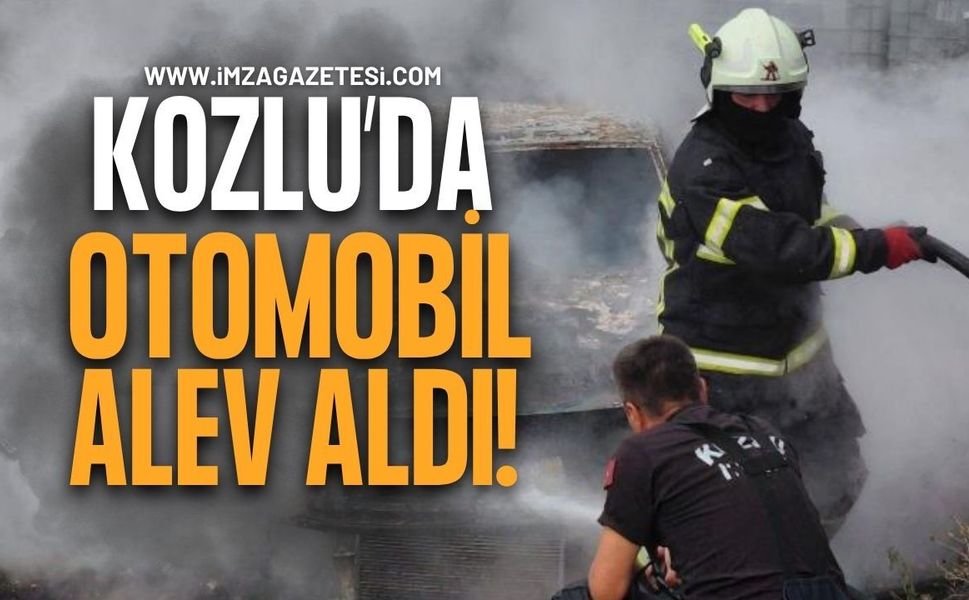 Kozlu’da Park Halindeki Otomobil Alevlere Teslim Oldu