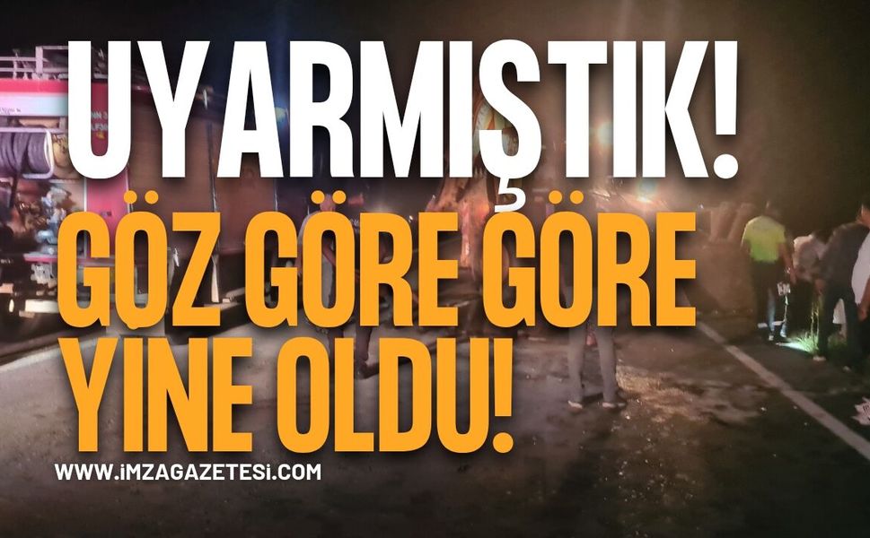 Yine Çaycuma  Yine Bildik Kaza! Önlem Alın Artık!