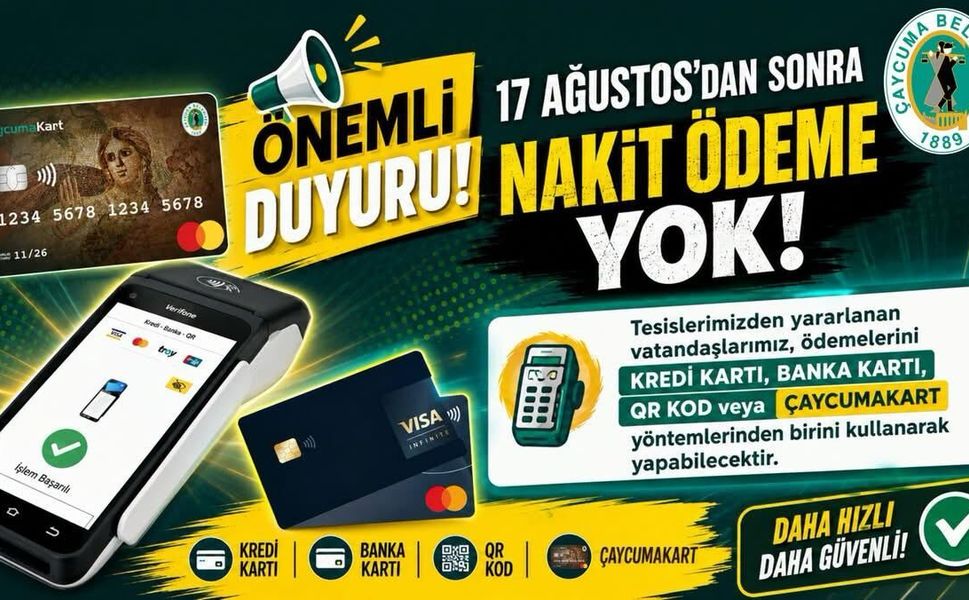 Belediyeden Önemli Duyuru! Nakit Ödeme Kabul Edilmeyecek!