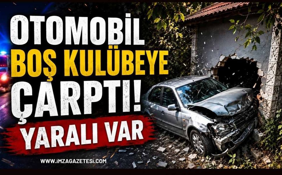 Otomobil Boş Kulübeye Çarptı! Yaralı Var!