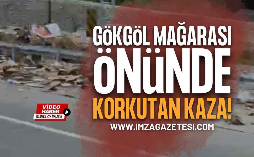 Zonguldak Gökgöl Mağarası Önünde Kaza: Tırın Yükü Yola Savruldu!