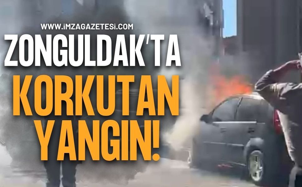 Zonguldak'ta Korkutan Yangın: Alevlere Teslim Olan Otomobilini Gözyaşlarıyla İzledi