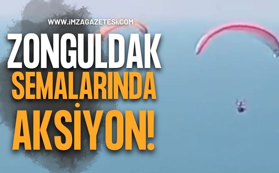 Kilimli Ve Çatalağzı Semalarında Yamaç Paraşütü Rüzgarı