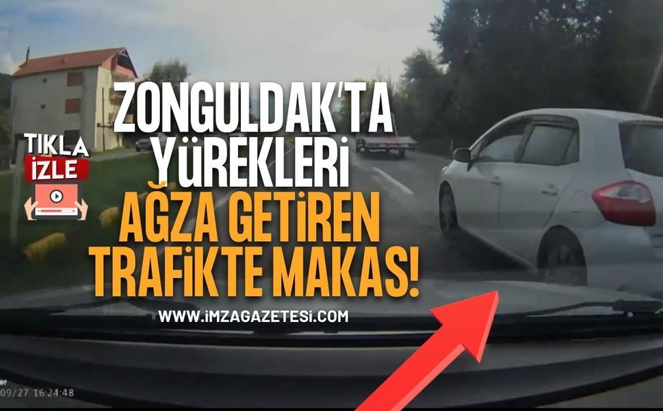 Zonguldak'ta Yürekleri ağza getiren trafikte makas... Cezasız mı kalacak?
