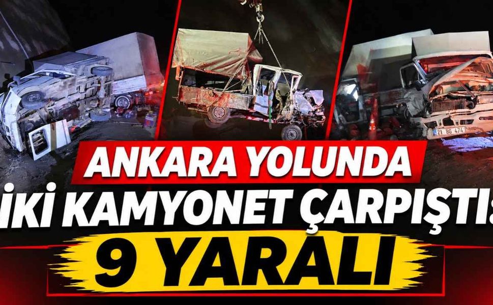 Ankara Yolunda İki Kamyonet Çarpıştı: 9 Yaralı