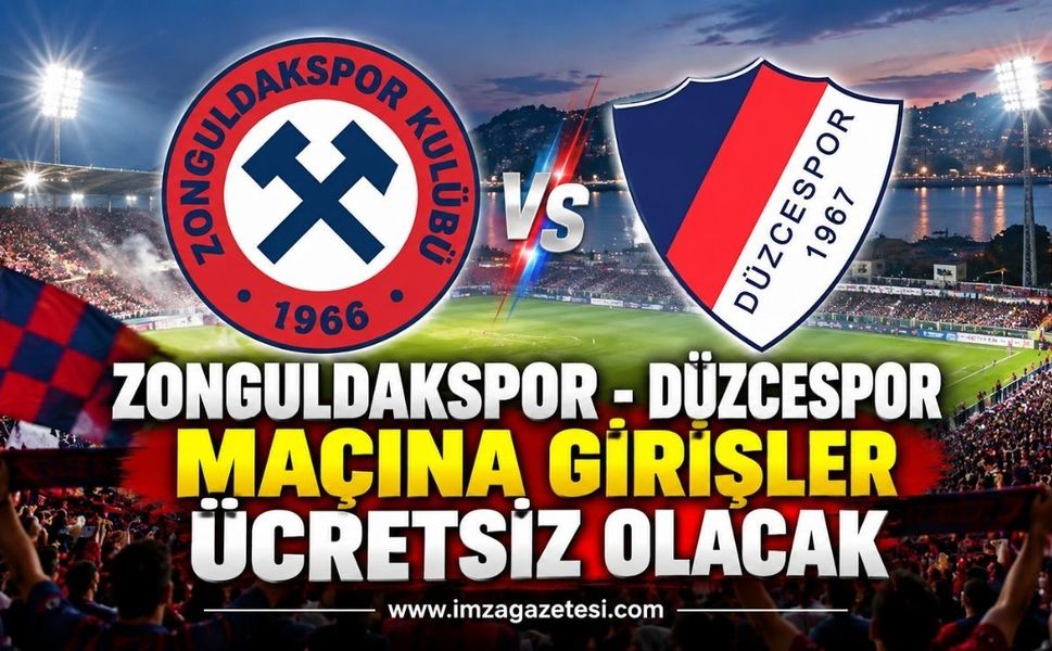 Zonguldakspor - Düzcespor Maçına Girişler Ücretsiz Olacak