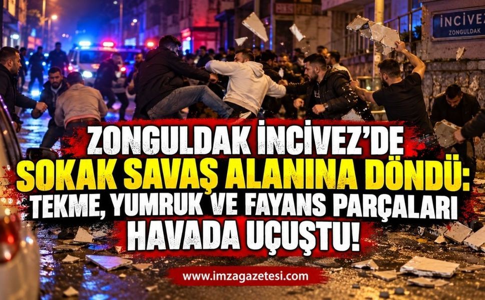 Zonguldak İncivez’de Sokak Savaş Alanına Döndü: Tekme, Yumruk ve Fayans Parçaları Havada Uçuştu
