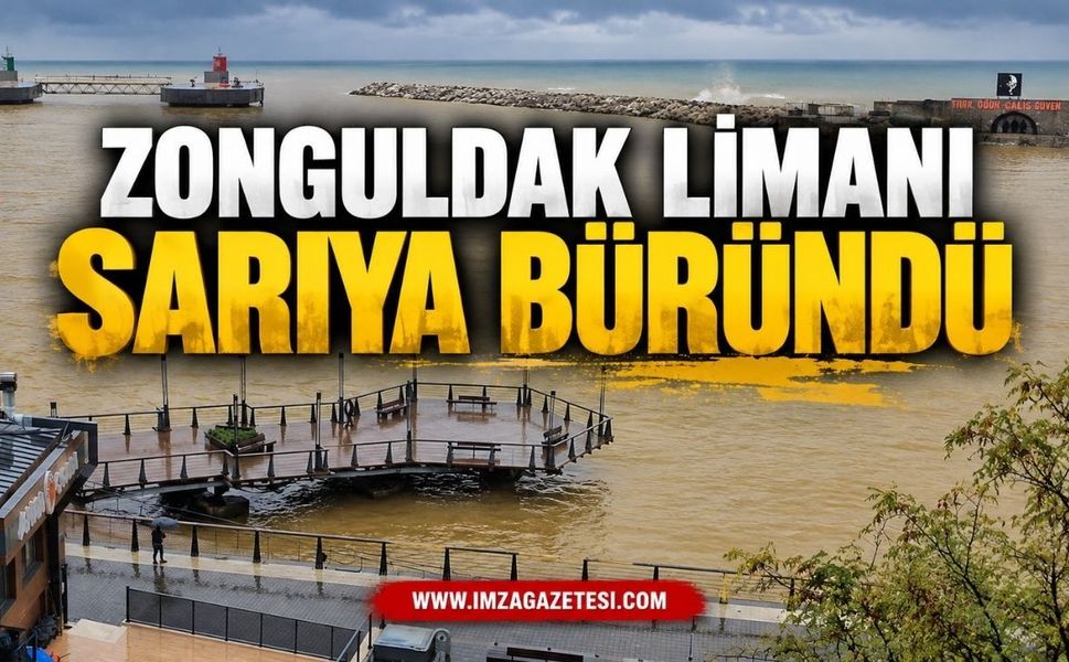 Zonguldak Limanı Sarıya Büründü: Şiddetli Sağanak Karadeniz’in Rengini Değiştirdi