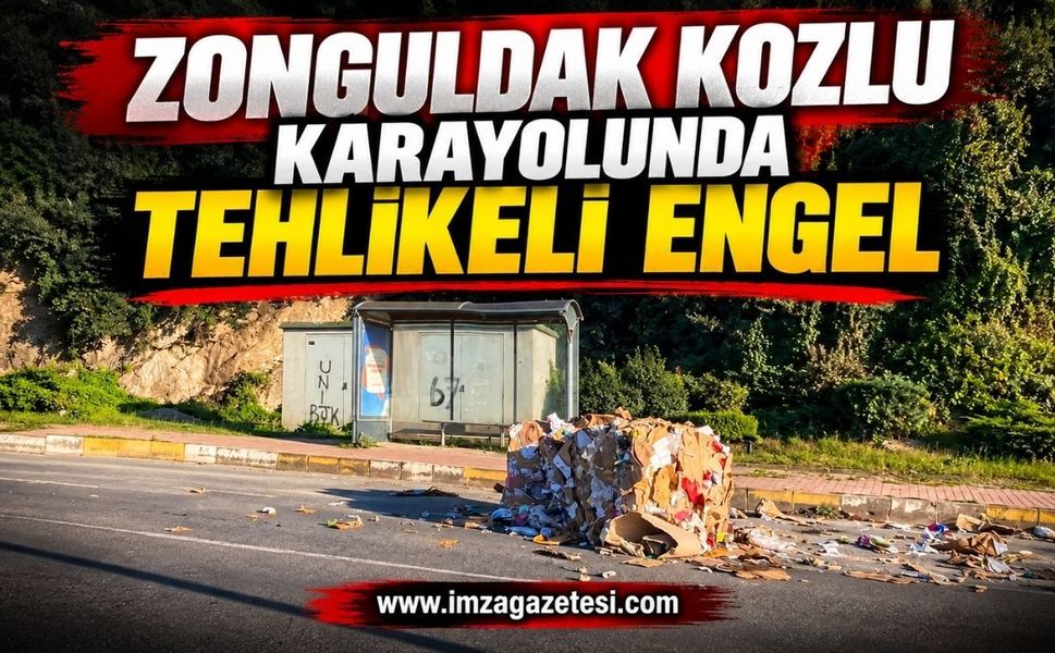 Zonguldak Kozlu Karayolunda Tehlikeli Engel