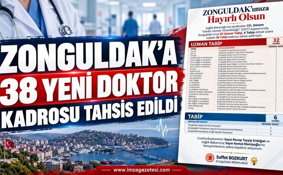 Zonguldak'a 38 Yeni Doktor Kadrosu Tahsis Edildi