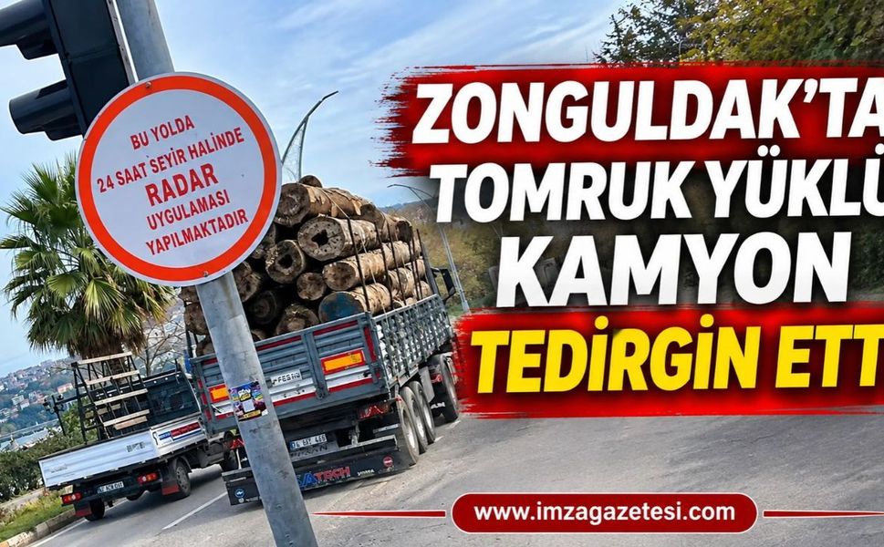 Zonguldak’ta Tomruk Yüklü Kamyon Tedirgin Etti…