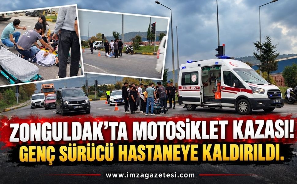 Zonguldak’ta Motosiklet Kazası. Genç Sürücü Hastaneye kaldırıldı...