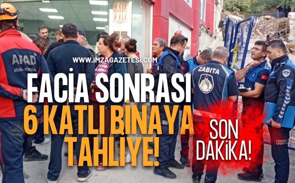 Çökme Faciası Sonrasinda 6 Katlı Binaya Tahliye
