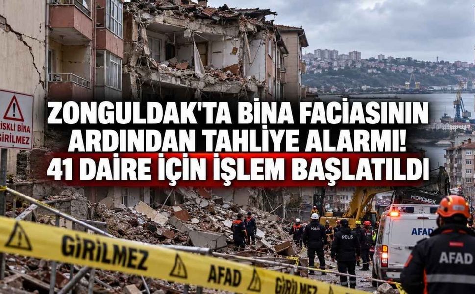Zonguldak'ta Bina Faciasının Ardından Tahliye Alarmı!