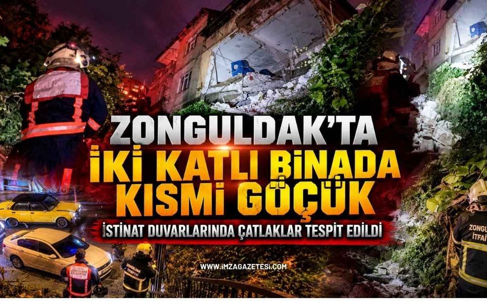 Zonguldak’ta İki Katlı Binada Kısmi Göçük!