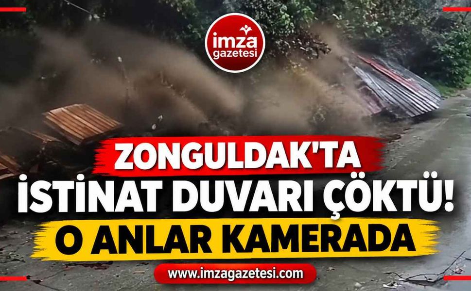 Zonguldak'ta İstinat Duvarı Çöktü! O Anlar Kamerada