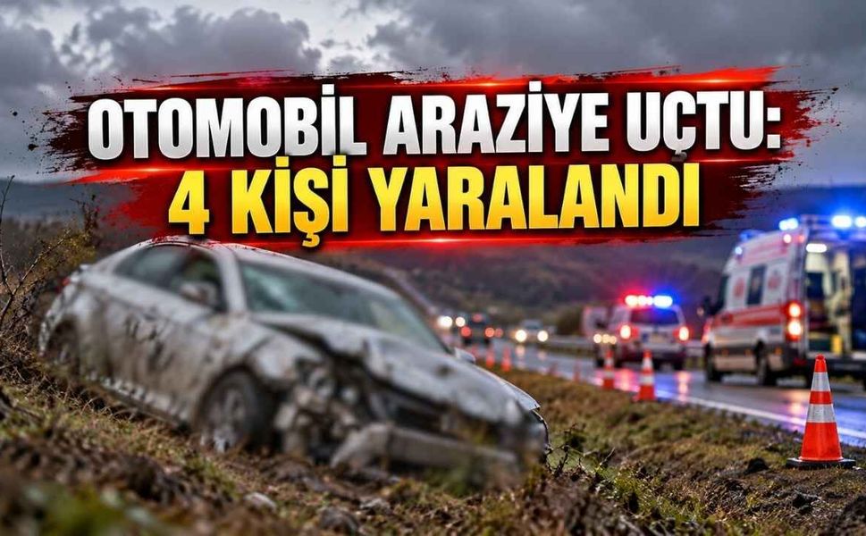 Zonguldak'ta Otomobil Araziye Uçtu: 4 Kişi Yaralandı