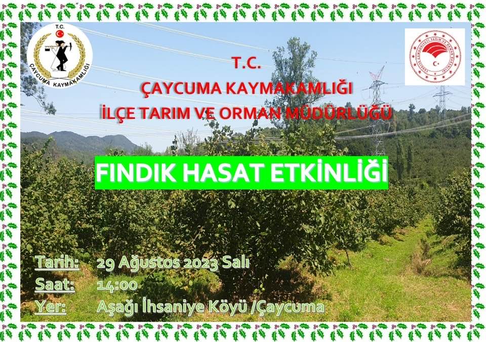 Fındık Hasat Etkinliği yapılacak