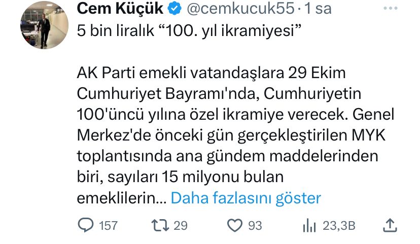 Küçük, emekliler için müjdeyi verdi! 29 Ekim’de hesaplarda-1