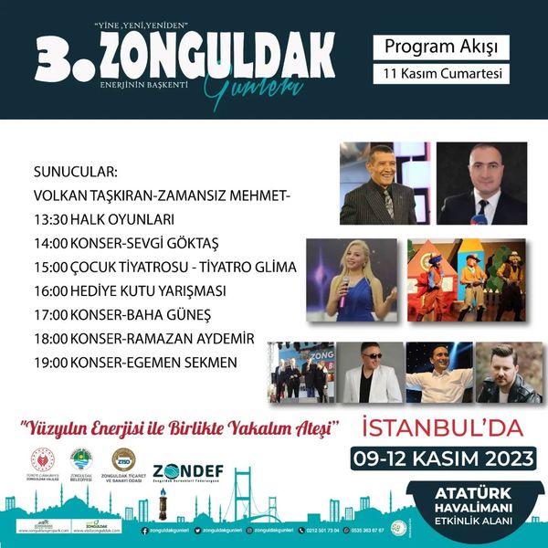 İstanbul'daki Zonguldak günleri program akışı...