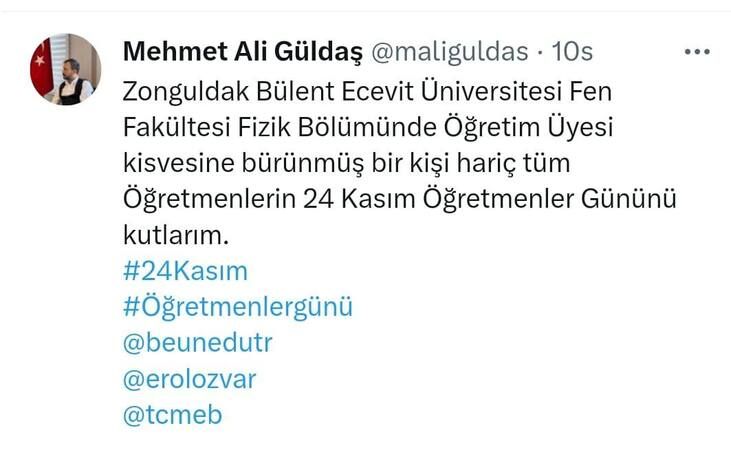 MHP'li Mehmet Ali Güldaş Bir öğretmen hariç tüm öğretmenlerin 24 Kasım Öğretmenler Günü'nü kutluyorum (2)