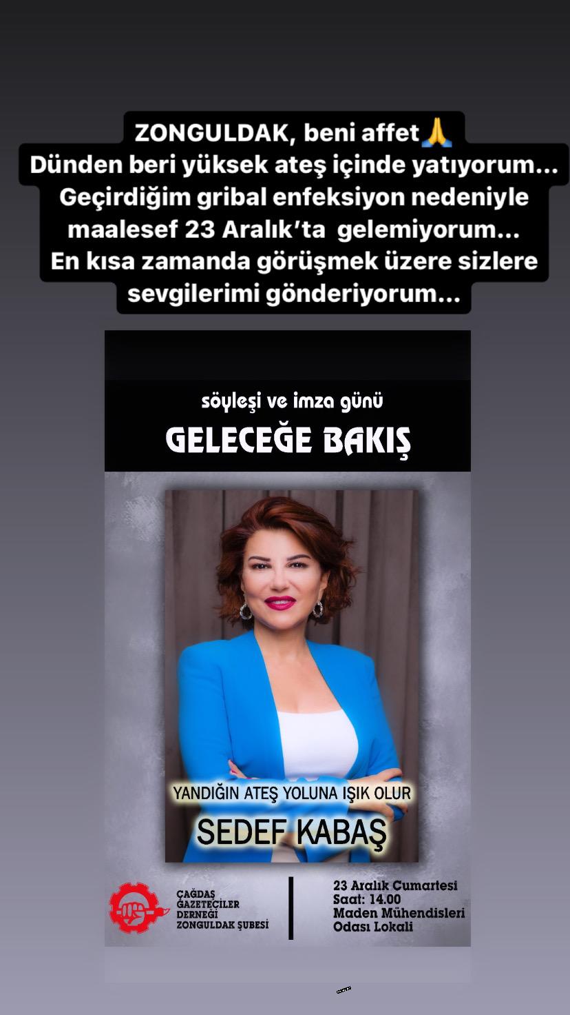 Sedef Kabaş'ın Katılacağı Etkinlik Ertelendi!