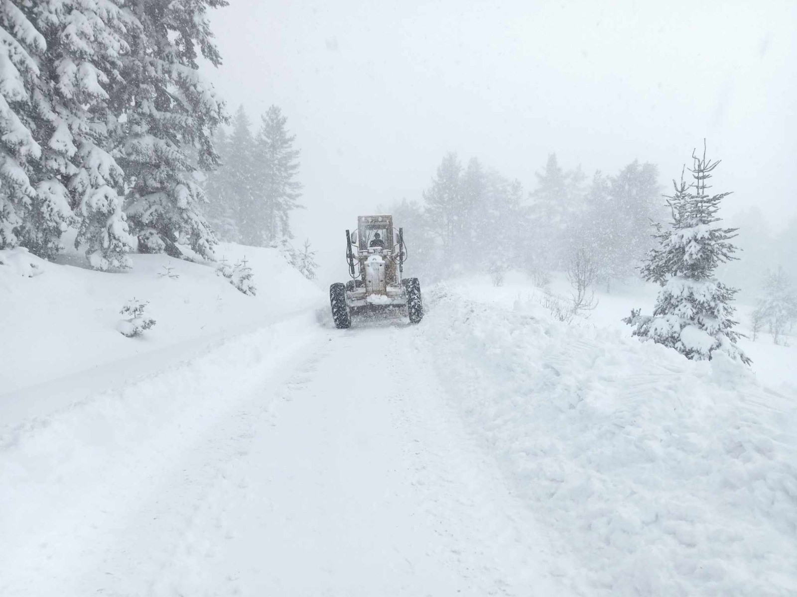 Yoğun Kar Yağışı Yüzlerce Köy Yolunu Kapattı! (1)