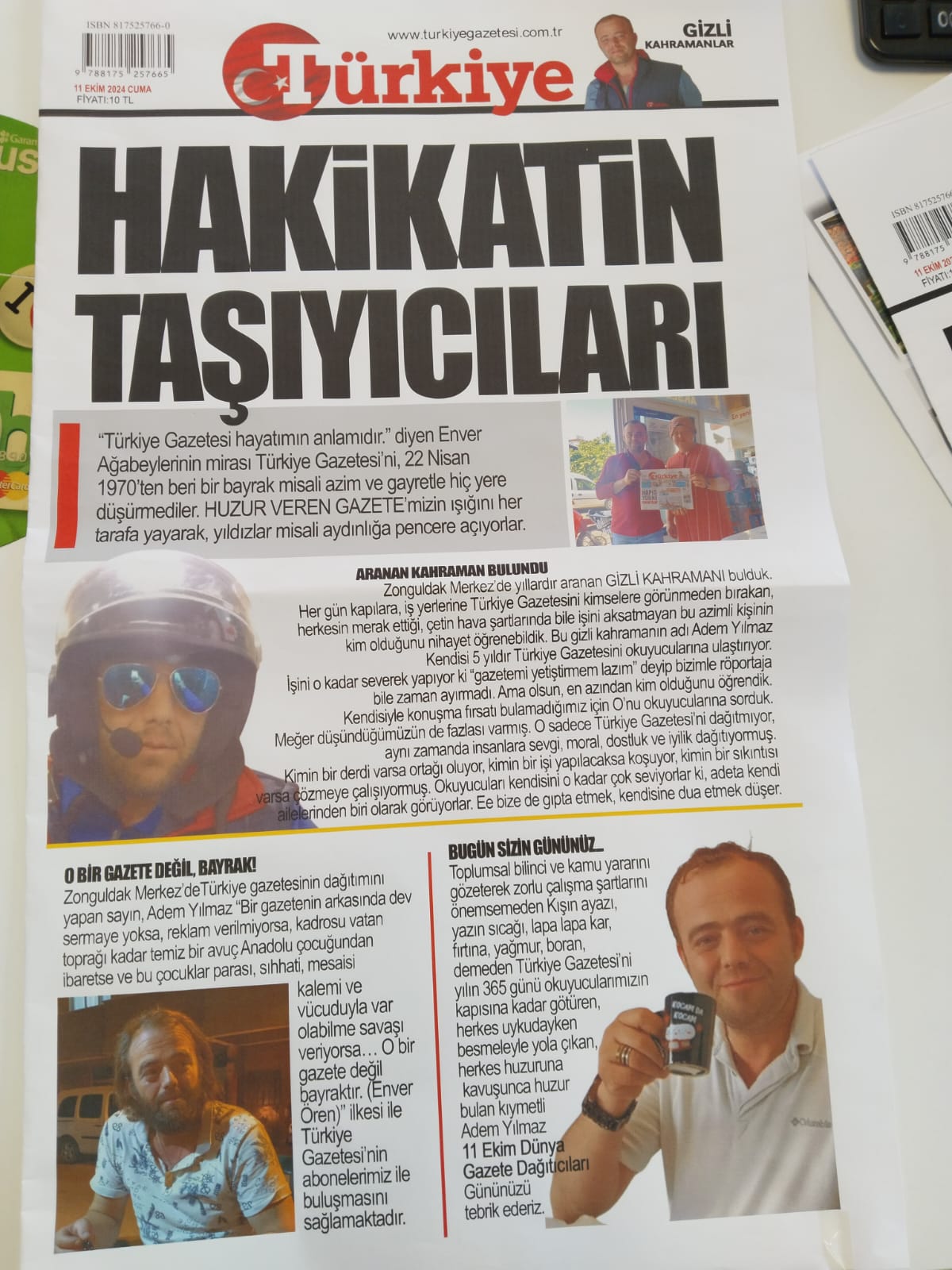 Türkiye Gazetesi’nden Zonguldak’ta Ilk! 11 Ekim Dünya Gazete Dağıtıcıları Günü’nde Dağıtıcılara Özel Gazete! (1)-1