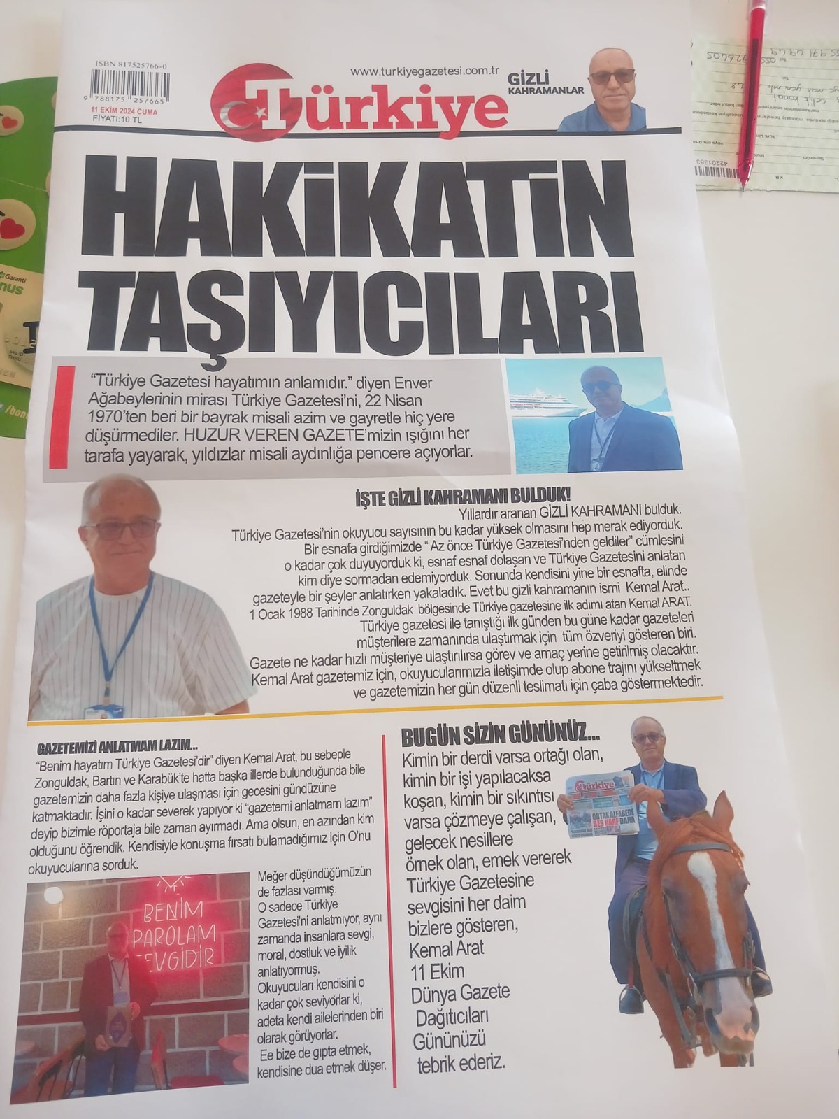 Türkiye Gazetesi’nden Zonguldak’ta Ilk! 11 Ekim Dünya Gazete Dağıtıcıları Günü’nde Dağıtıcılara Özel Gazete!Zonguldak Haberleri̇1 (2)