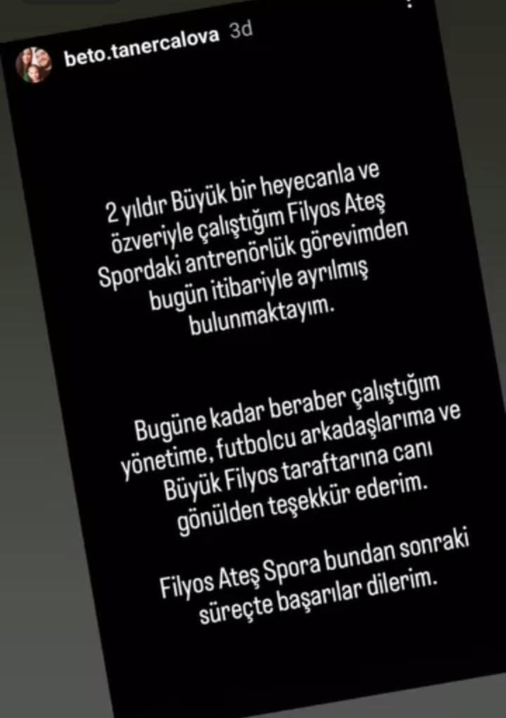 Filyos Ateş Spor Kulübü'nde ayrılık! 