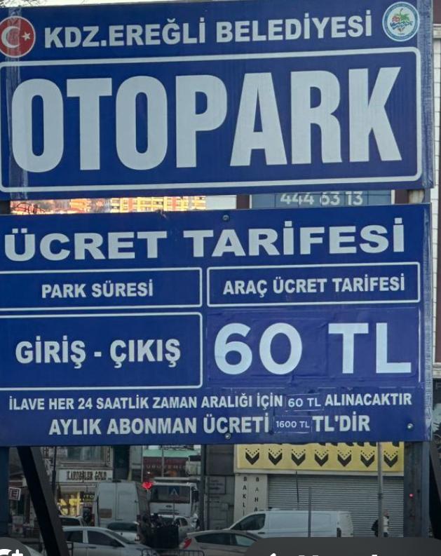 Ereğli’de Otopark Ücretine Şok Zam! Yüzde Yüz Zam! Ereğli Haber-1