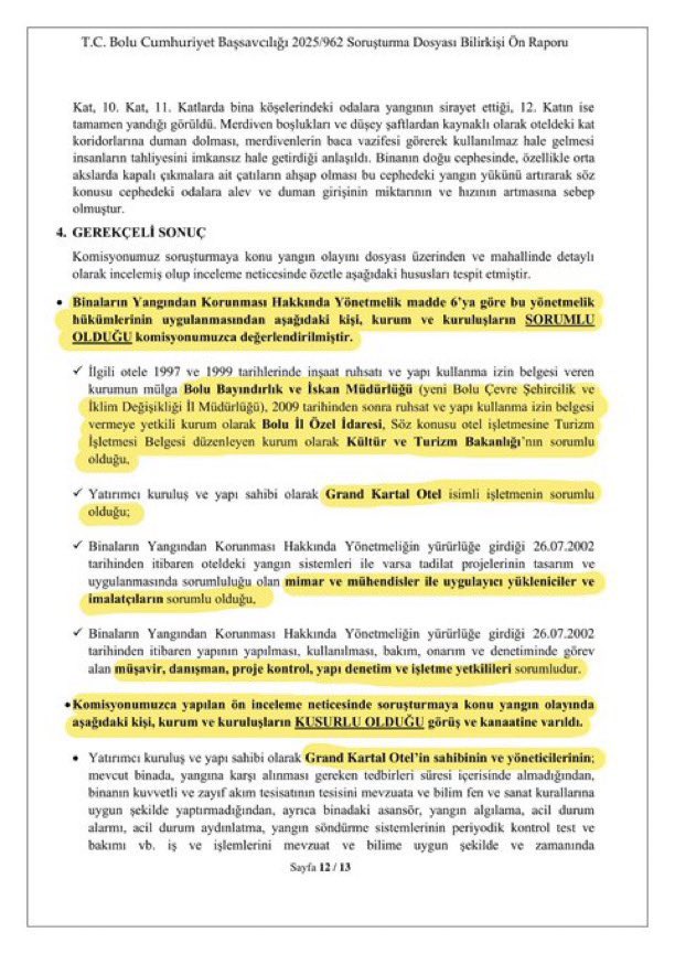 Kartalkaya Yangın Faciasına Dair Bilirkişi Raporu Açıklandı! Bolu Haber (2)