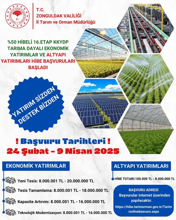 Zonguldak’ta Tarımsal Yatırımlara Büyük Hibe Desteği!  Zonguldak Haberleri