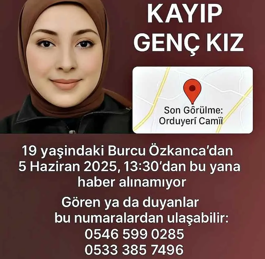 Bartın'da gizemli kayıp! 19 yaşındaki Burcu Özkanca'dan günlerdir haber yok!