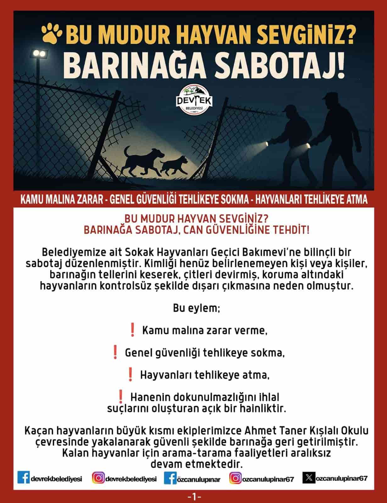 Belediyenin Barınağına Sabotaj Haberi Min