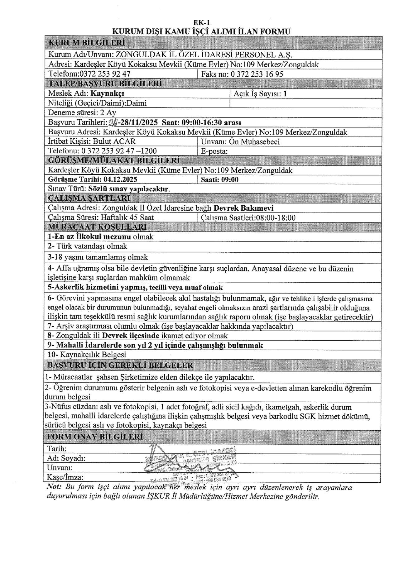 Zonguldak İl Özel İdaresi'nden Büyük Personel Alımı! İmza Gazetesi̇-1