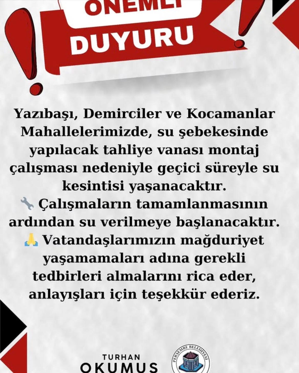 Belediyeden Su Kesintisi Uyarısı! İmza Gazetesi̇ (17)-1
