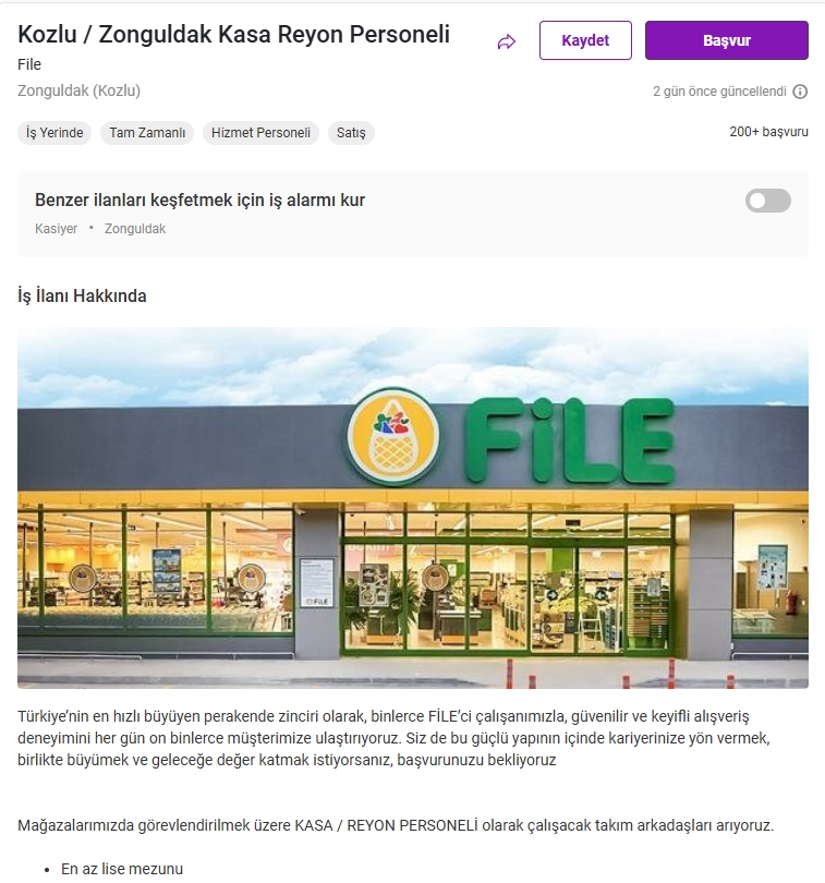 File Iş Ilanı
