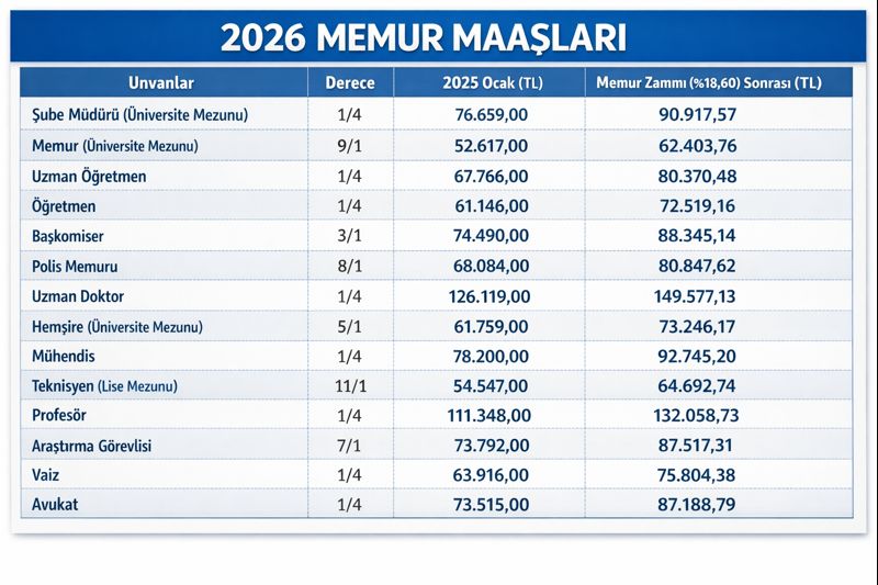 Milyonların Beklediği Ocak 2026 Memur Zammı Netleşti! İşte Yeni Maaş Tablosu! Imza Gazetesi-1